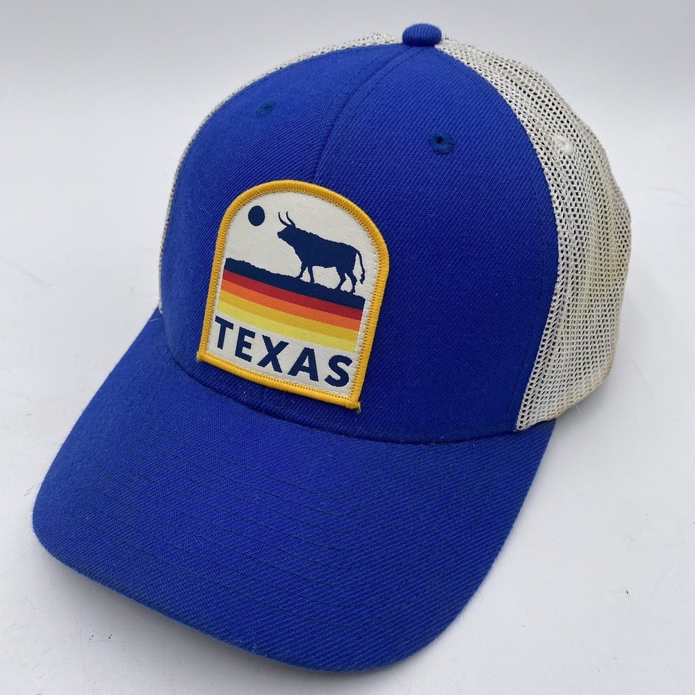 Texas Longhorn Local Crowns Texas State Patch Hat SnapBack Trucker Mesh Cleaned